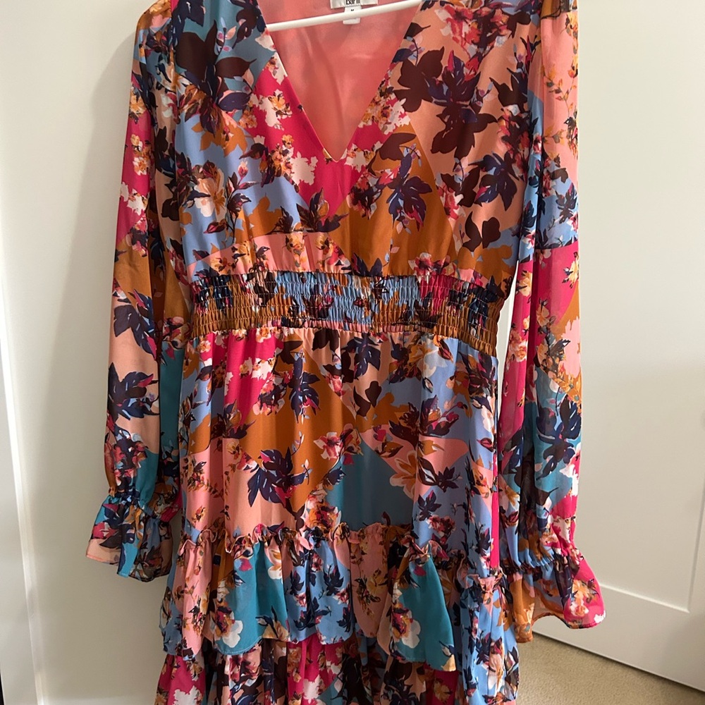 Bar III Coral Floral Dress